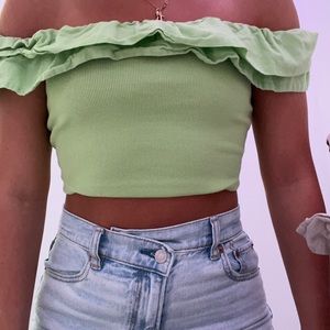 Zara Off the Shoulder Crop Top Medium